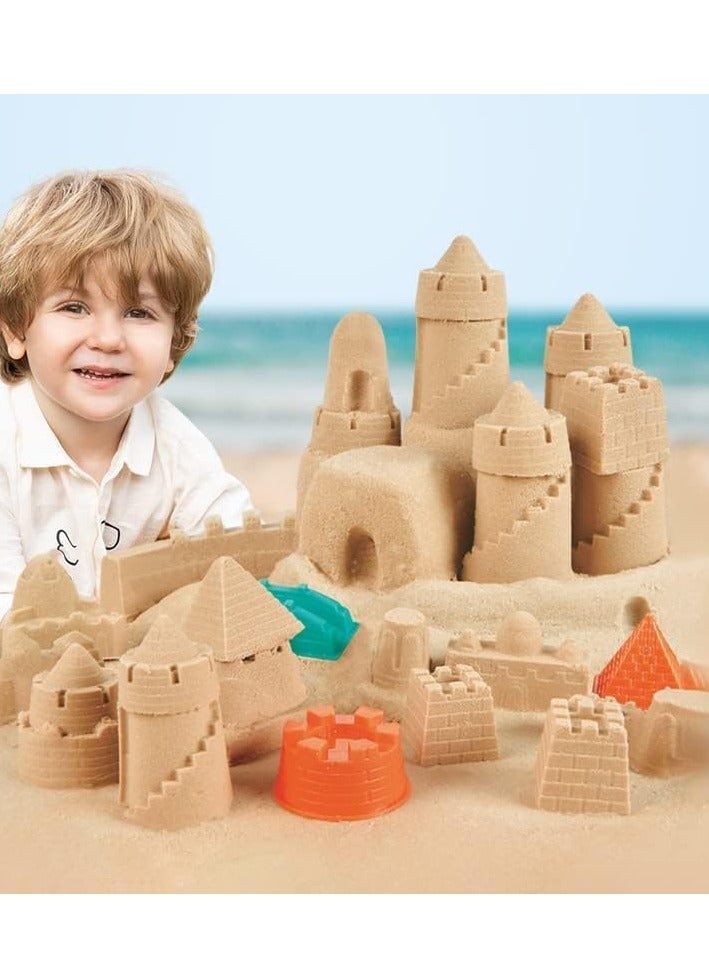 الرمال السحرية ، الرمال الحركية للعب في الأماكن الداخلية والخارجية ، الشكل لا ينتشر ، لا يلتصق باليد ، الرمال الناعمة للعب العفن للأولاد والبنات في الأعمار 3-12 (1 كيلوغرام) - Image 5